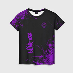 Женская футболка Blink 182 фиолетовые брызги