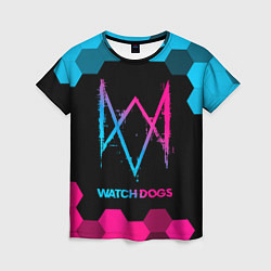 Женская футболка Watch Dogs - neon gradient