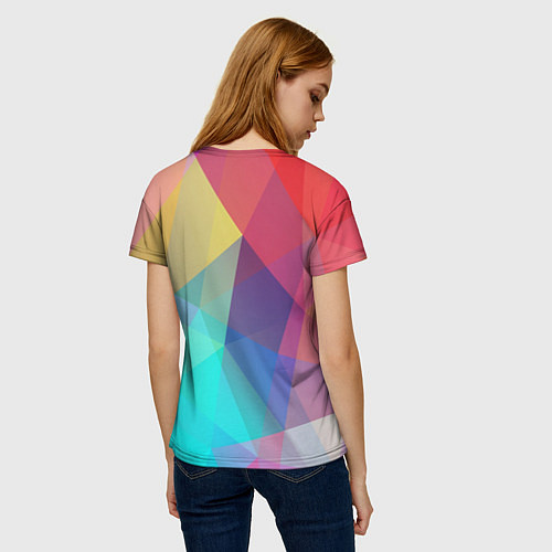 Женская футболка Нежный разноцветный фон / 3D-принт – фото 4