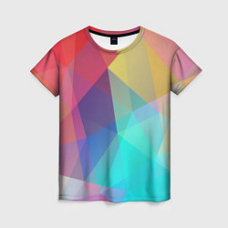 Женская футболка Нежный разноцветный фон