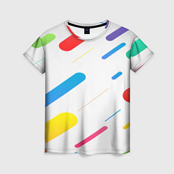 Женская футболка Разноцветные круги и полосы
