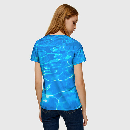 Женская футболка Абстрактные волны бассейна - текстура / 3D-принт – фото 4