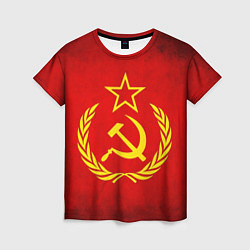 Футболка женская СССР - старый флаг, цвет: 3D-принт