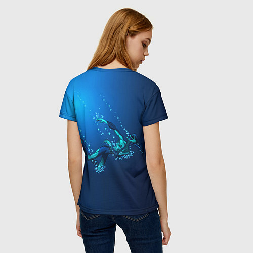 Женская футболка Ихтиандр : человек - амфибия рисунок / 3D-принт – фото 4