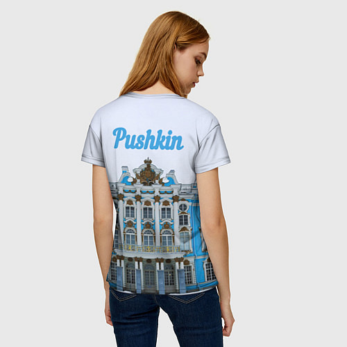 Женская футболка Город Пушкин : Екатерининский дворец / 3D-принт – фото 4