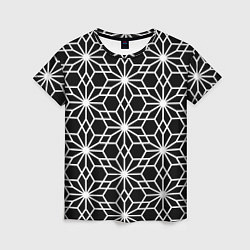 Женская футболка Абстрактный чёрно-белый узoр