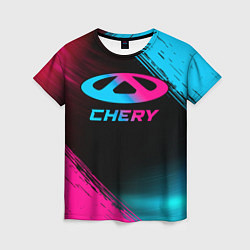 Женская футболка Chery - neon gradient