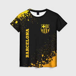 Женская футболка Barcelona - gold gradient: надпись, символ