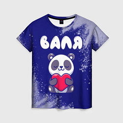 Женская футболка Валя панда с сердечком