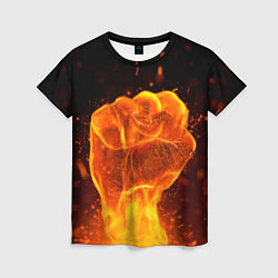 Женская футболка Кулак в огне