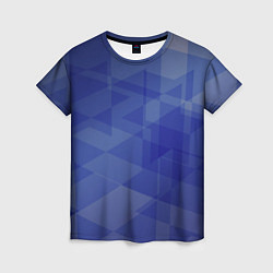 Женская футболка Абстрактные синие прямоугольные фигуры