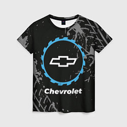 Женская футболка Chevrolet в стиле Top Gear со следами шин на фоне