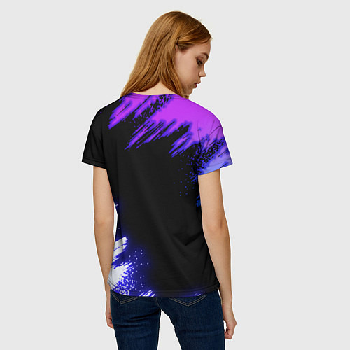 Женская футболка Attack on Titan - logo neon / 3D-принт – фото 4