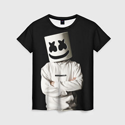 Женская футболка Marshmello на чёрном фоне