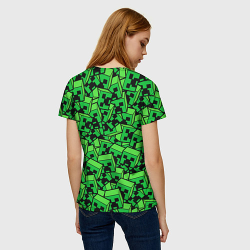 Женская футболка Головы криперов - Майнкрафт / 3D-принт – фото 4