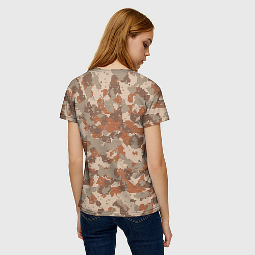 Женская футболка Цифровой камуфляж - серо-коричневый / 3D-принт – фото 4
