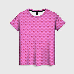 Футболка женская Геометрический современный розовый однотонный узор, цвет: 3D-принт