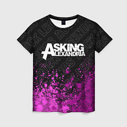 Футболка женская Asking Alexandria rock legends: символ сверху, цвет: 3D-принт