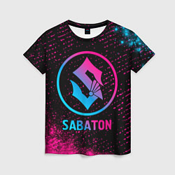 Женская футболка Sabaton - neon gradient