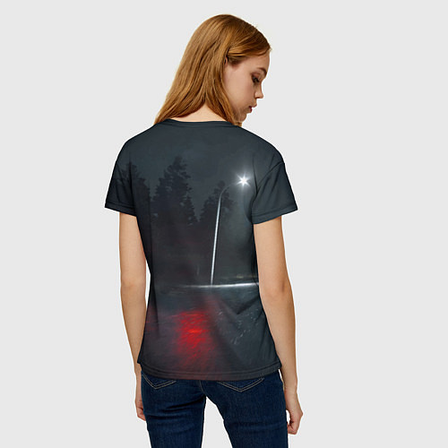 Женская футболка Крутая бэха на ночной трассе / 3D-принт – фото 4