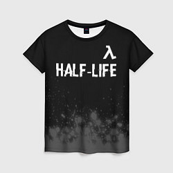 Женская футболка Half-Life glitch на темном фоне: символ сверху