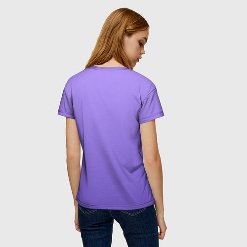 Женская футболка Красивый фиолетовый градиент с цветами / 3D-принт – фото 4