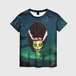 Женская футболка Афро девушка зомби