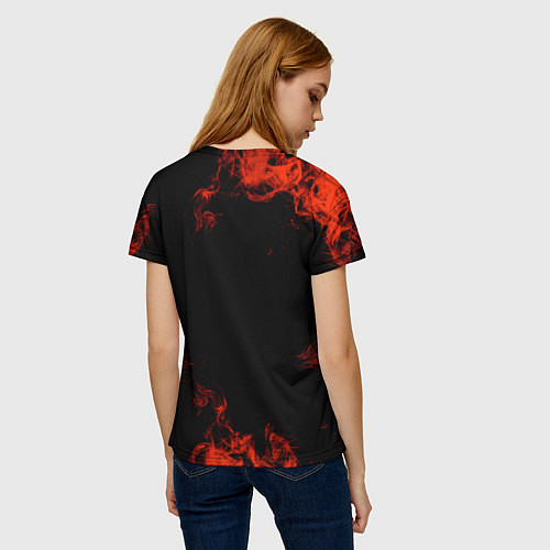 Женская футболка Fire love / 3D-принт – фото 4