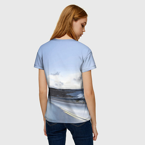 Женская футболка Фура Вольво на трассе / 3D-принт – фото 4