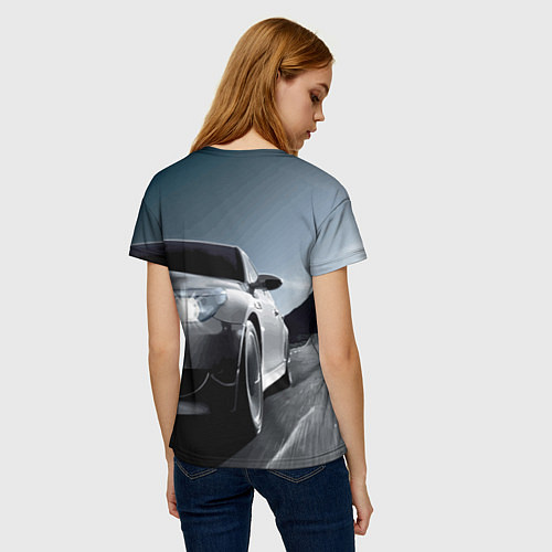 Женская футболка Бэха на скорости на горной дороге / 3D-принт – фото 4