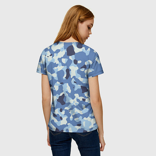 Женская футболка Камуфляж ВМФ цифра крупный / 3D-принт – фото 4