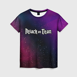 Женская футболка Attack on Titan gradient space