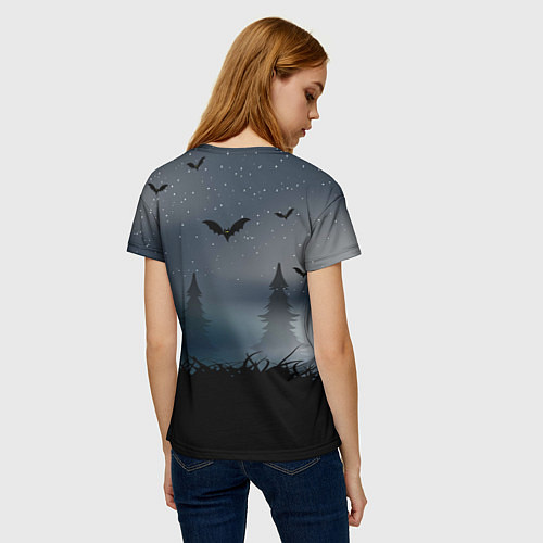 Женская футболка Девушка в скальпеле волка / 3D-принт – фото 4