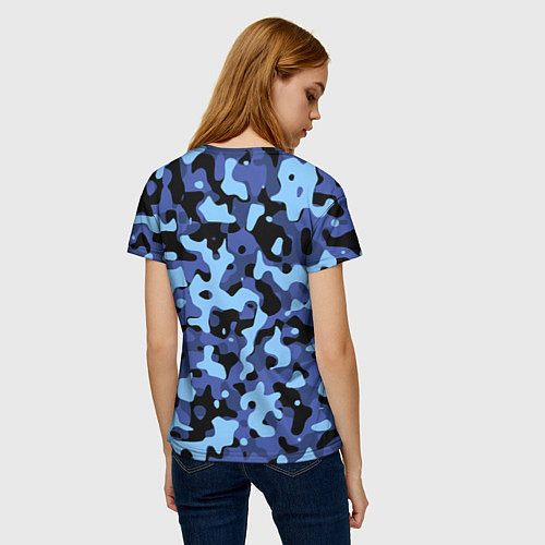Женская футболка Камуфляж Sky Blue / 3D-принт – фото 4