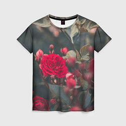 Женская футболка Красная дикая роза