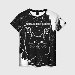 Женская футболка Группа Thousand Foot Krutch и рок кот