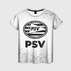 Женская футболка PSV с потертостями на светлом фоне