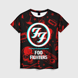 Футболка женская Foo Fighters rock glitch, цвет: 3D-принт