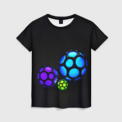 Футболка женская Объёмные неоновые шары, цвет: 3D-принт