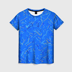 Футболка женская Особый Сине-голубой абстрактный, цвет: 3D-принт