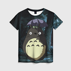 Женская футболка Totoro in rain forest