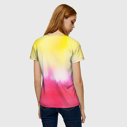Женская футболка Солнечная акварель / 3D-принт – фото 4