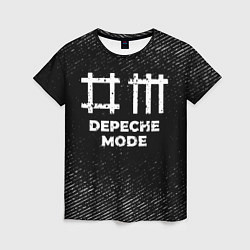 Женская футболка Depeche Mode с потертостями на темном фоне