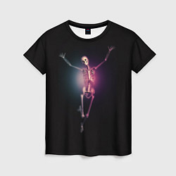 Женская футболка Скелет в неоновом свете