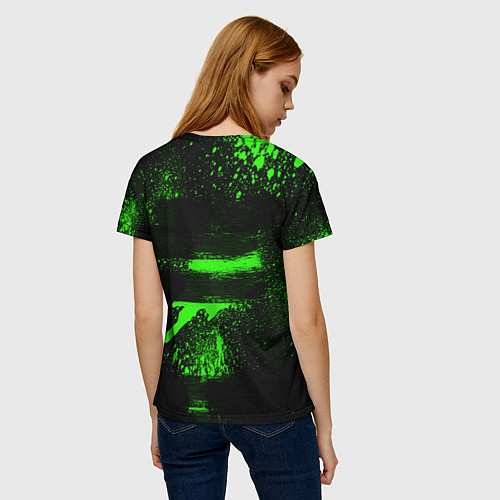 Женская футболка Slipknot зеленый козел / 3D-принт – фото 4