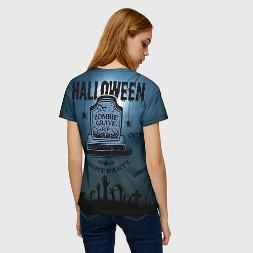 Женская футболка Zombie night party / 3D-принт – фото 4