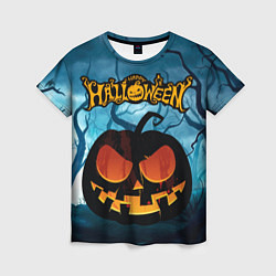 Женская футболка Halloween pumpkins