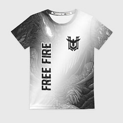 Футболка женская Free Fire glitch на светлом фоне: надпись, символ, цвет: 3D-принт