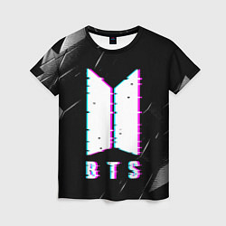 Женская футболка BTS - Неоновый логотип