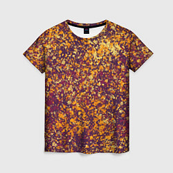 Женская футболка Текстура Абстракция фиолетово-золотая